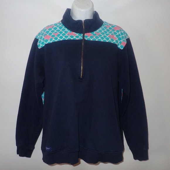 Simply Southern Women’s Size L Long Sleeve 1/4 Zip Sweatshirt Elbow Patch Preppy - Picture 9 of 9